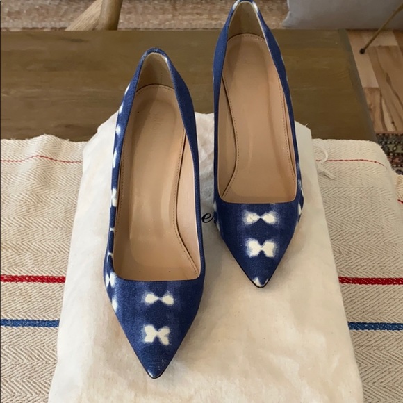 J. Crew navy and white ikat pump heels, size 6! - Picture 2 of 6